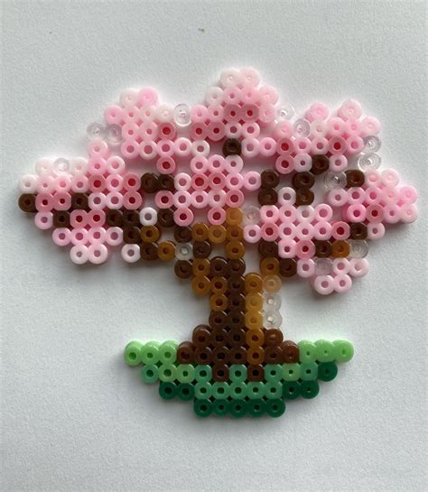 Cherry Blossom Tree Perler Beads Trabalhos Manuais Ideias Para