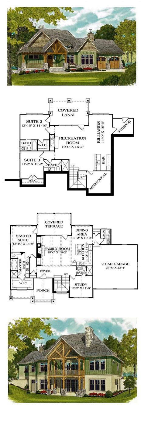 Autumn place is a small cottage house plan with a walkout basement that will work great at the lake or in the mountains. Walkout Basement #InteriorDesigns | Lake house plans ...
