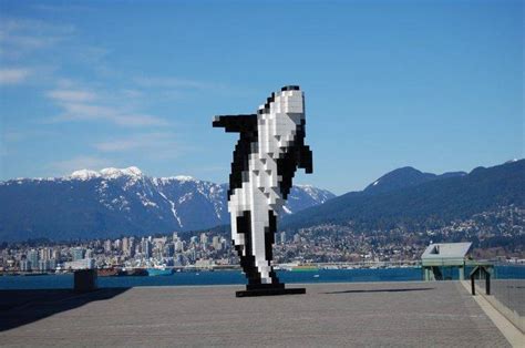 Pixels Pixel Art Street Water Fish Mountain Sculpture Building