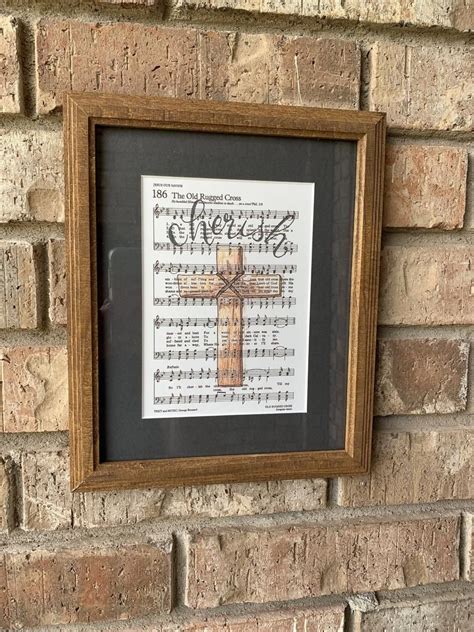 Cherish The Old Rugged Cross Illustrated Hymn Book Print Hymn Etsy Cross Wall Art Hymn