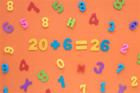 Premium Photo Colourful Math Numbers Creating An Equation Top View
