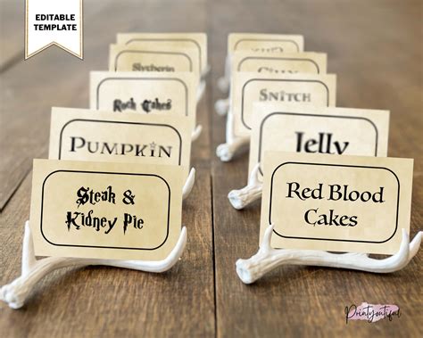 Editable Wizard Buffet Table Food Labels Printable Bridal Etsy Canada