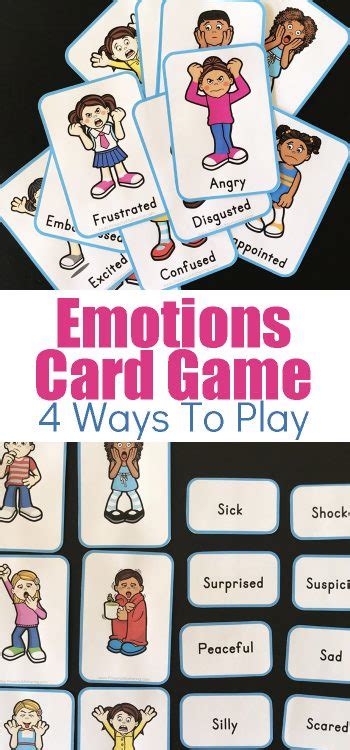 Emotions Card Game 4 Ways To Play Exploring Feelings With Printable