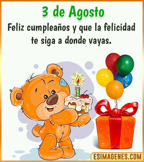 Feliz Cumpleaños 3 De Agosto