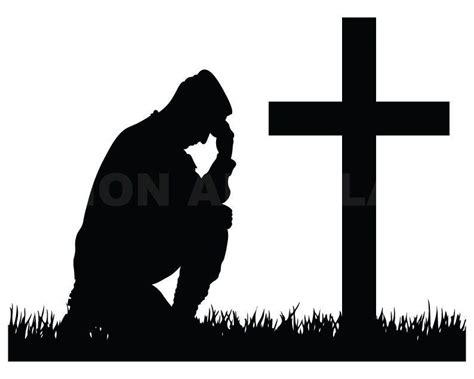 Cross Svg Human Silhouette Silhouette Cameo Kneeling Clipart Images