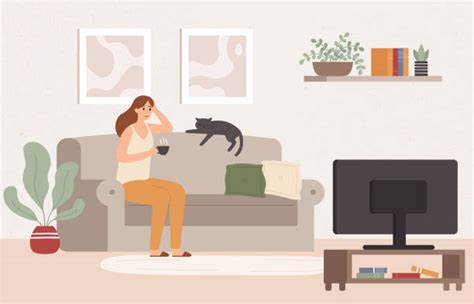 White couch in loft with brooke banner. Living Room Illustrations, Royalty-Free Vector Graphics ...