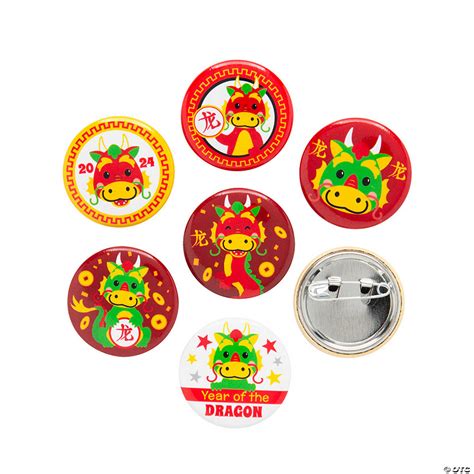 Bulk 48 Pc Lunar New Year Dragon Mini Buttons Oriental Trading