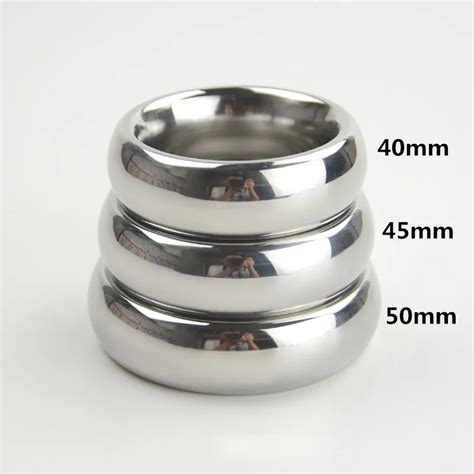 Stainless Steel Polished Smooth Cock Ring Sex Toys For Men Heavy Round Penis Ring Inner D 45mm