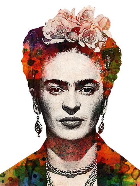 Frida Kahlo Colorful Watercolor Portrait No Background Digital Art By