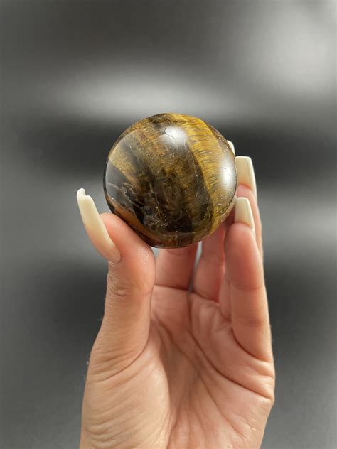 Tigers Eye Sphere Crystal Ball For Strength Anxiety Business Etsy