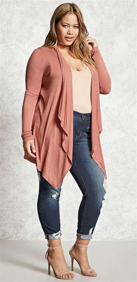 44 Cute Plus Size Women Outfits For Spring Style Plus Size Cardigans