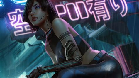 480x854 Cyborg Cyberpunk Girl 4k Android One Hd 4k Wallpapers Images Backgrounds Photos And