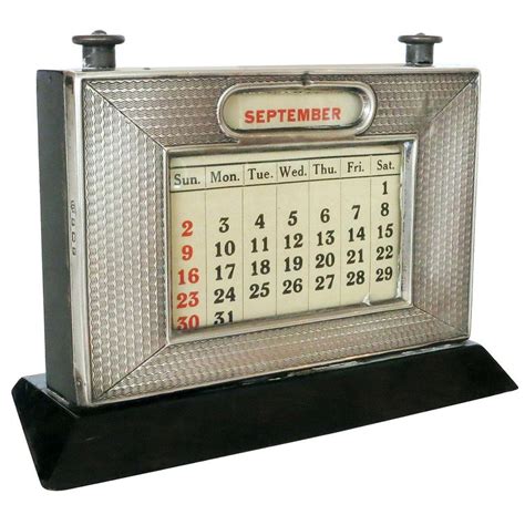 Silver Perpetual Desktop Calendar By Wj Myatt And Co Circa 1925 For