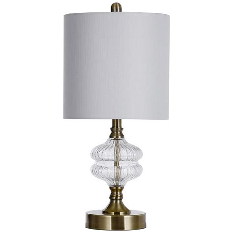 Coloma Satin Brass Accent Table Lamp W Fluted Glass Accent 99n43