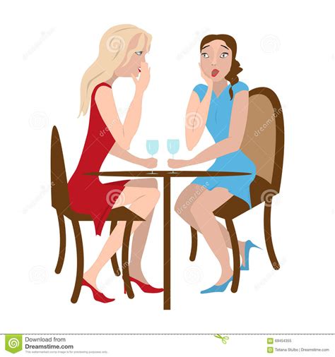 two gossip girls cartoon vector 69454355