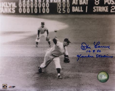 Autograph 517202 Signed Photo Of Don Larsen Pitching The Only World Series Perfect Game