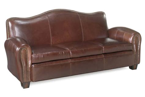 Jonathan Leather Tight Camelback Loveseat With Nail Head Trim Genuine