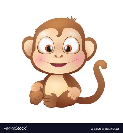 Cute Brown Monkey Smiling Royalty Free Vector Image