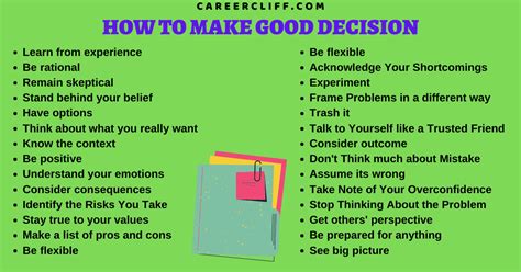 14 Amazing Tips On How To Make A Good Decision Careercliff
