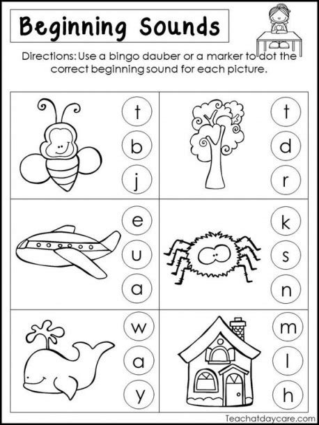Beginning Sounds Phonics Kindergarten Kindergarten Phonics Beginning