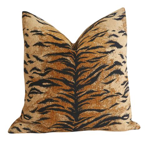 Woven Chenille Tiger Pillow Cover Black Orange Tiger Pillow Cover