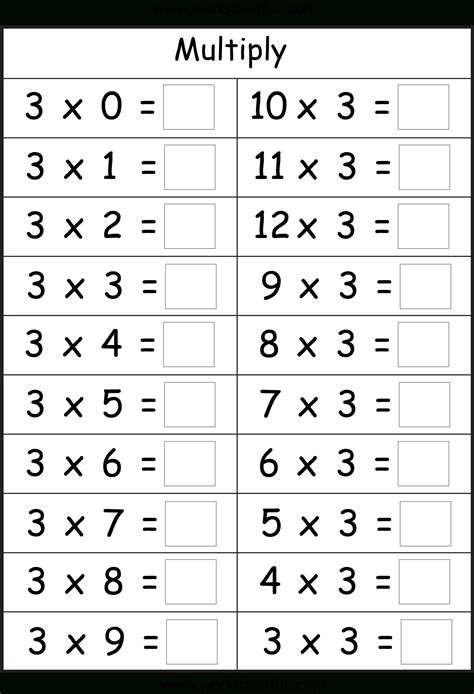 Multiplication Worksheets 3s And 4s Printable Multiplication Flash