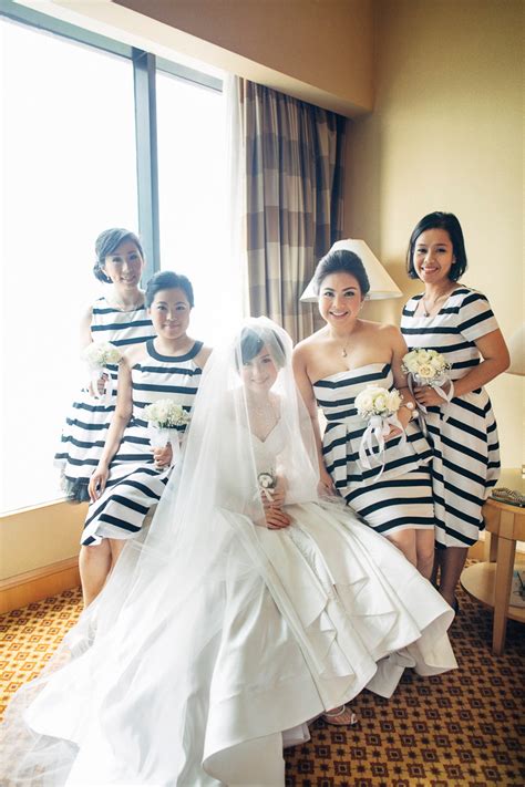 It even goes well with shades of blue, purple and sage. Black-and-white Stripe themed Wedding in JW Mariott ...