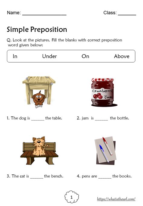 Preposition Worksheets For Grade 1pdf Your Home Teacher