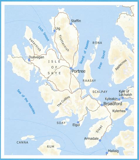 Wegenkaart Landkaart The Isle Of Skye Footprint Maps