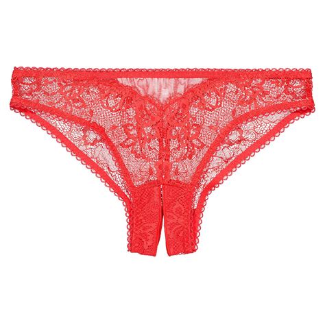 Lace Crotchless Tanga Red Suite Privee La Redoute