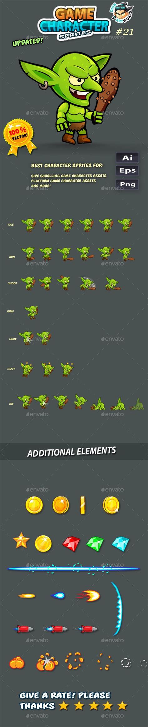 Goblin 2d Game Character Sprites 21 Game Character Sprite Game