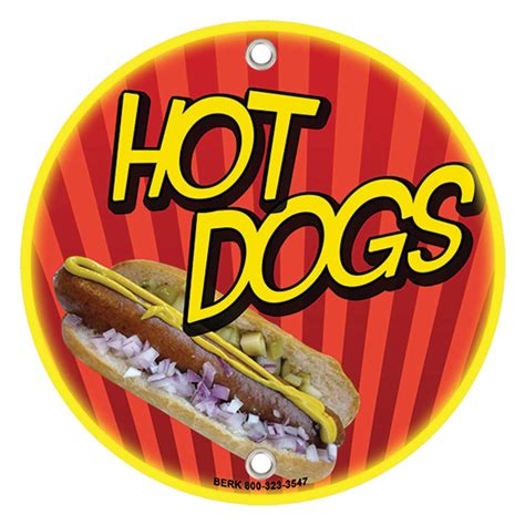 12 Round Concession Stand Sign With Hot Dog Design 2pack