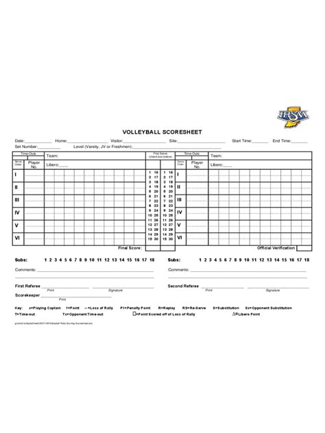 Printable Volleyball Score Sheet Printable World Holiday