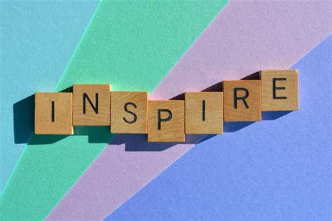 Inspire Word Abstract In Wooden Letter Cubes Stock Photo Image Of