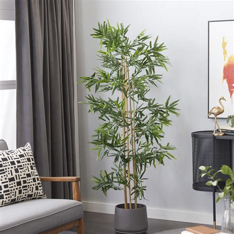 Artificial Bamboo Plants Indoor 77 Green In Greenbrown By Homethreads