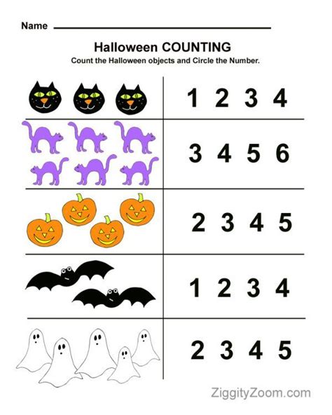 Halloween Math Worksheets For Preschool And Kindergarten Students