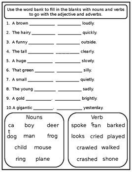 Worksheets, lesson plans, activities, etc. Sentence Builder, Basic Noun, Verb, Noun Marker, Adjective ...