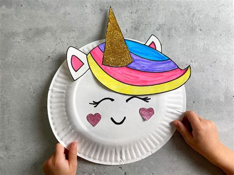 Easy Unicorn Paper Plate Kids Craft Free Printable Raising Veggie