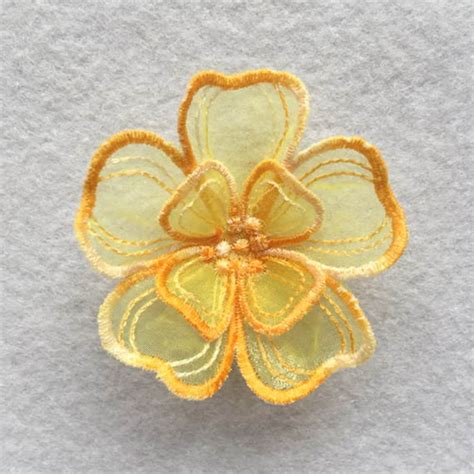 3d Organza Flower Machine Embroidery Designs Instant Download Etsy Uk