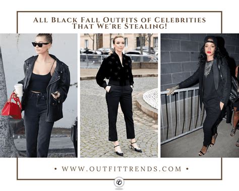 30 Celebrities All Black Outfit Styles For Fall To Copy