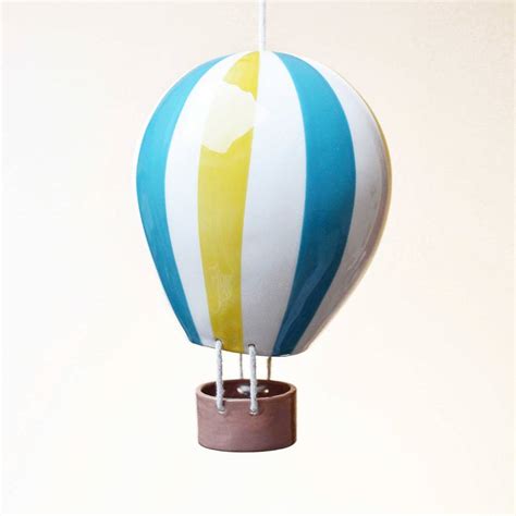 Thin Stripe Ceramic Hot Air Balloon By Kate Charlton Ceramics