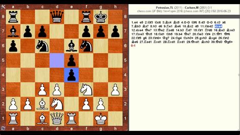 Chess Game Tigran L Petrosian ARM Vs Magnus Carlsen NOR 0 1 20