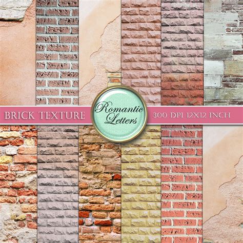 Brick Digital Digital Paper Pack Scrapbook Brick Wall Texture Shabby