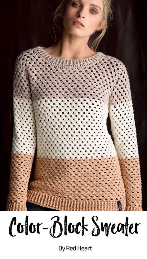Color Block Sweater Free Crochet Pattern In Cleckheaton Superfine