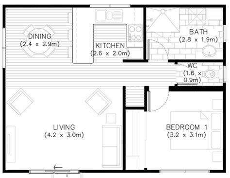 View the Floor Plan of The Magnolia Granny Flat Design | Granny flat, Tiny house floor plans ...