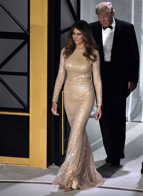 Melania Trump In Reem Acra At The Candlelight Dinner Before