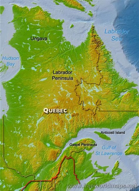 Physical Map Of Québec