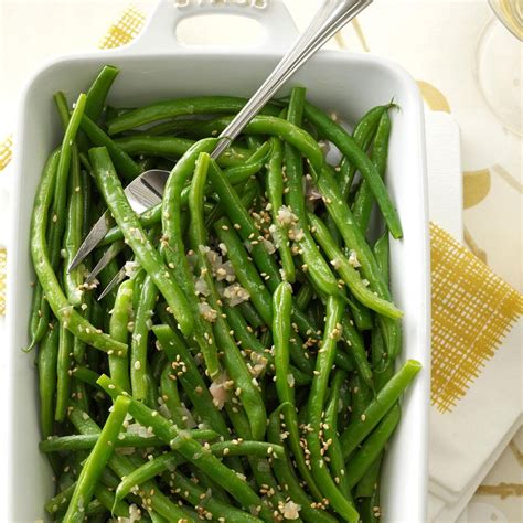 Do not buy beans that feel soft and bend easily instead of snapping in two. Garlic-Sesame Green Beans Recipe: How to Make It | Taste ...