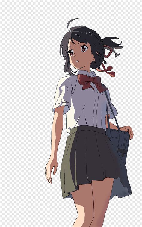 Female Black Haired Anime Character Taki Tachibana Mitsuha Miyamizu