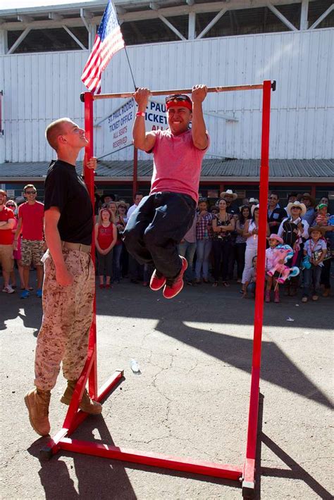 Rodeo Attendees Attempt Pull Ups During A Marine Corps Nara And Dvids